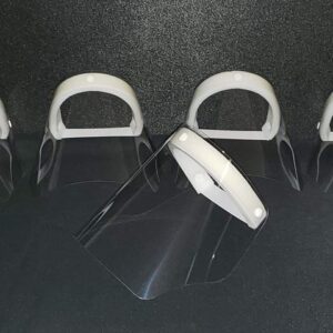 Reusable, heavy duty, impact resistant polycarbonate face shields